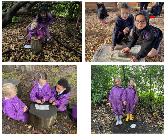 Photos of children at Forest School